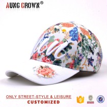 Custom floral 100% cotton baseball cap and hat