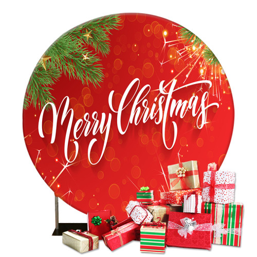 Christmas circle backdrop stand portable easy folding custom size free artwork printing display
