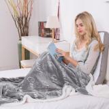 Printing  Flannel  And Sherpa Throw Winter Warm  Polyester Blanket