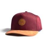 Wholesale suede short brim leather patches two tone baseball cap
