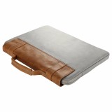 Business retro Brown and gray laptop sleeve For MacBook 15.4 inch with Carrying Handle