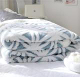 High Quality Extra Plush Jacquard Floral Flannel Bed Blanket Fluffy Bedding Blankets