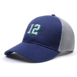 Custom logo embroidered cotton twill fitted mesh trucker cap
