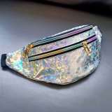 2020 hot sell New Brand Fashion  Zipper sport Women PVC Fanny pack Laser Waist Bag