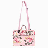 15.6 Inch Canvas Fabric Rose Pattern Laptop Sleeves Bag with Touch Bar