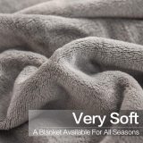 High Quality Microfiber Flannel Fleece Throw Blanket Super Soft Grey 80''x90''
