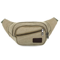 Factory Direct Selling Canvas Water-resistant Multi-layer Waist Bag Outside Portable Large Capacity Fanny Pack