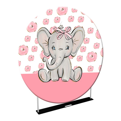 Expomax Drop shipping Custom Design Portable Aluminum Tubes Wedding Party Backdrop Design Logo Round Backdrop Banner Stand