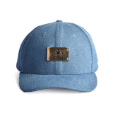 Custom denim metal logo leather belts baseball cap