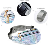 2020 summer custom logo girl ladies hologram shiny Belt bags girl fanny pack women holographic waist bag
