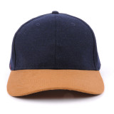 6 panels high quality two tone blank baseball cap sale with suede brim