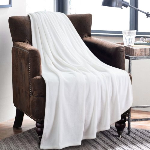 White Throw Blanket flannel throw   Fleece Blanket Lightweight Cozy Luxury Bed Blanket Microfiber