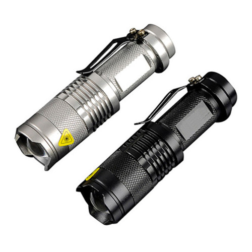 3 watt rechargeable red zoom aluminum mini led flashing pocket clip mini flashlight