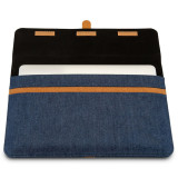 Denim Flip Laptop Sleeve  Man leather bag Notebook sleeve bag