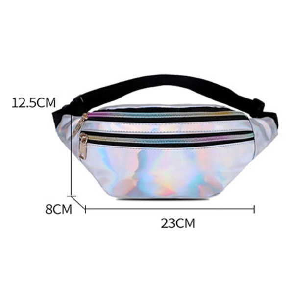 2020 hot sell New Brand Fashion  Zipper sport Women PVC Fanny pack Laser Waist Bag