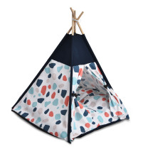 Terrazzo Style Detachable Dog Hideaway Houses Canvas Fabric Pet Teepee