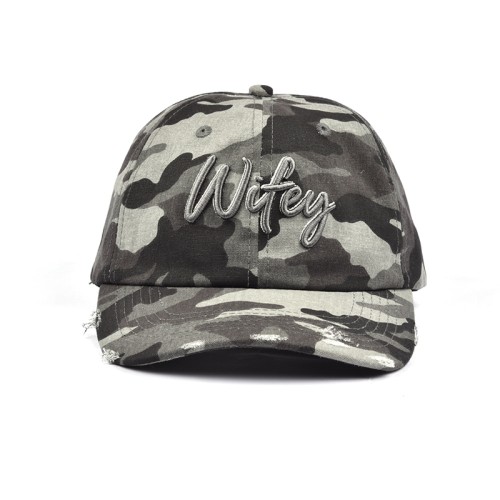 Camouflage 3d embroidery sports cap 6 panel dad hats