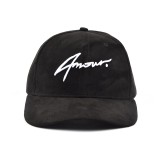 Custom 3d embroidery black suede baseball cap wholesale