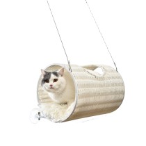 Home Style Rattan Cat Furniture Breathable Lightweigt Cat Window Hanging Perch