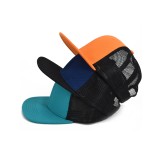 cheap fashion contrast color wholesale custom ventilate trucker hat with plain
