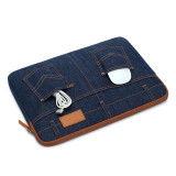 Hot Sale Lightweight High Quality Jean Design Laptop Sleeve Bag For Macbook Pro With Small Pockets Outside For Business