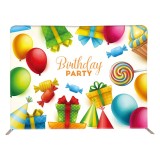 8ft custom logo straight tension fabric cover wedding event trade show photography backdrop stand wall for sale