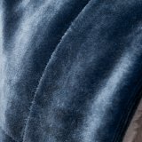 Cheap Fuzzy Soft Microfiber Fleece Sherpa  Blanket Twin Size Navy Blue Plush Flannel Blanket