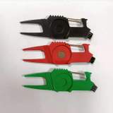 Red Golf divot tool with Ball marker