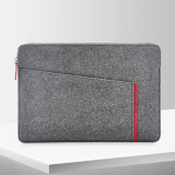 Factory Price High Quality 13.3 Inch  Felt Laptop Bag For Macbook Pro With Pocket Outside For Charger&Mouse On Work &Gray