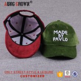 Hot sale custom-made corduroy embroidery baseball cap