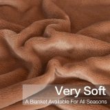 All Season High Quality Microfiber Flannel Fleece Throw Blanket Super Soft Camel 104 x90