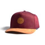Wholesale suede short brim leather patches two tone baseball cap