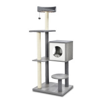 Modern Cat Tree climbing tower large wooden condo scratching post tall furniture house for small to large cats