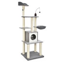 Home for Cat Stuff Kitty Tower Natural Sisal Multi Level Scratching Posts Activity Platform Cat Tree