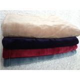 Solid color Polyester  fleece Twin Size Throw Embroidery blanket