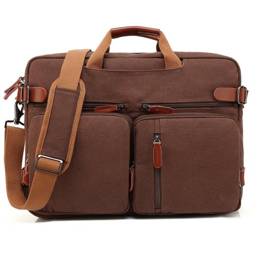 Custom Logo Multi-Functional Large Capacity Canvas Handle Shoulder Strap Laptop Bag for Business Travel