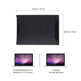 Leather and Felt Hybrid Laptop Sleeve for MacBook Pro/Air 13.3 Inches Black
