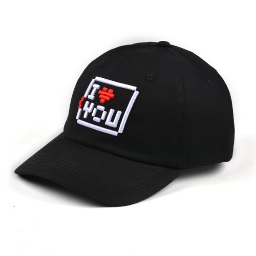 Custom baseball cap small embroidery black unstructured dad hats