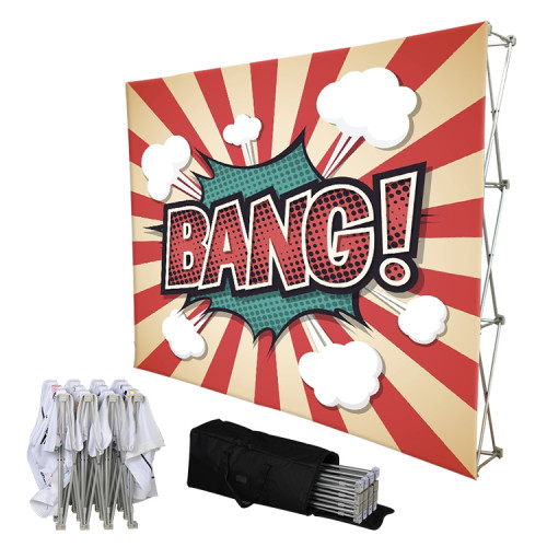 Customized size easy folding tension fabric pop up folding wall display luxury trade show booth marketing booth