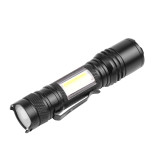 Handheld COB LED Tactical Flashlight High 1000 Lumen  Zoomable Rechargeable USB XHP50 Led COB Flashlight