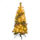 6ft 7ft 8ft 9ft Slim Pre Lit Pine Needle Artificial Christmas Trees with LED Lights