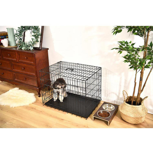 Factory Price Metal Pet Folding Crate with wheels