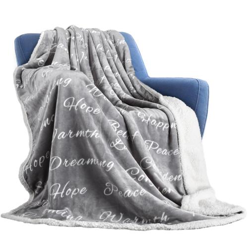 Printing  Flannel  And Sherpa Throw Winter Warm  Polyester Blanket