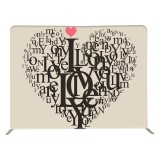 8ft custom logo straight tension fabric cover wedding event trade show photography backdrop stand wall for sale