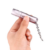 Aluminum flashlight head rotary switch LED strong light mini Keychain Flashlight