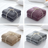 Wholesale Flannel Microfiber Solid Color   Dying   Fleece  Soft Blankets