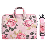 15.6 Inch Canvas Fabric Rose Pattern Laptop Sleeves Bag with Touch Bar