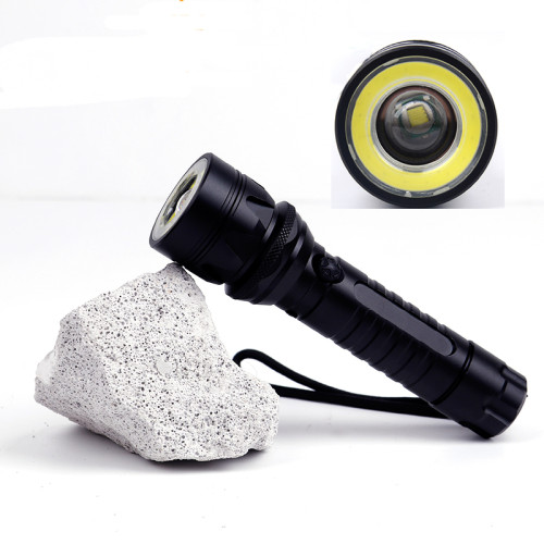 5000 lumen tactical zoomable cob led 18650 flashlight rechargeable powerful flashlight