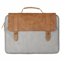 Business retro Brown and gray laptop sleeve For MacBook 15.4 inch with Carrying Handle