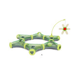 LED track rotating electric feather electronic cat toy with tumblr flying